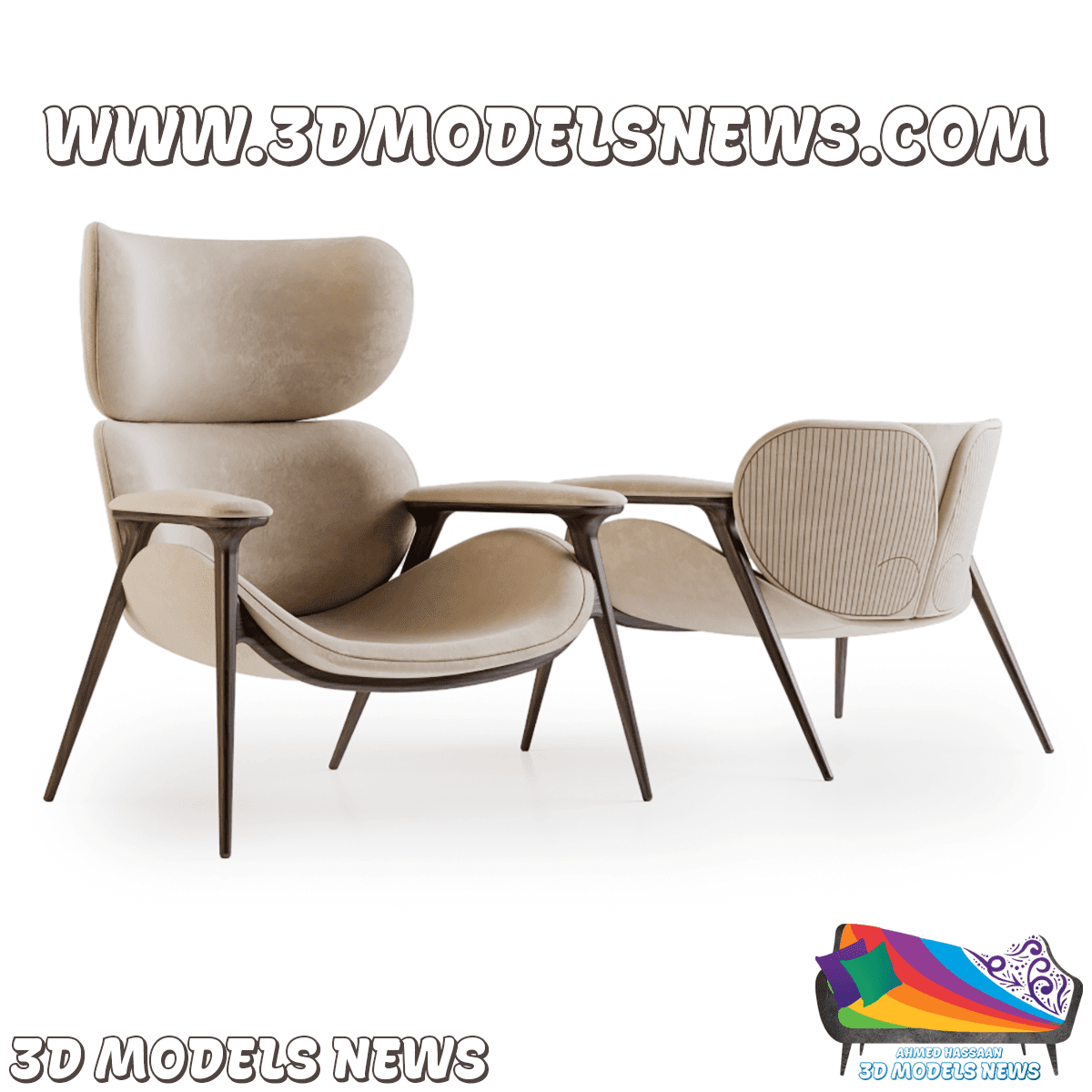 Modern style armchair model