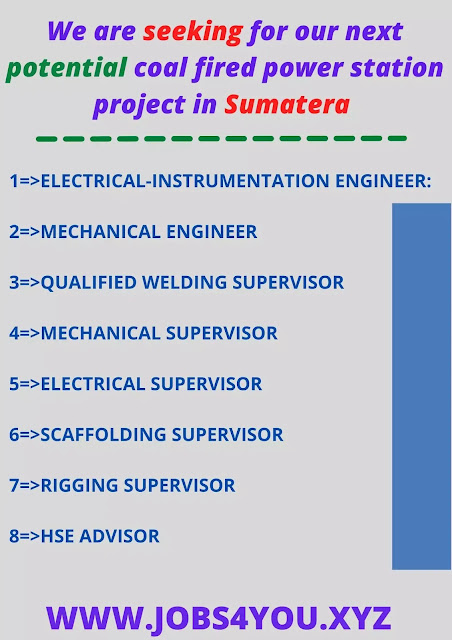 We are seeking for our next potential coal fired power station project in Sumatera