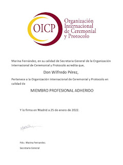 Acreditación - Miembro Profesional Adherido - OICP - Madrid, 2022.