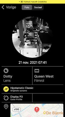 Screenshot Hipstamatic-instellingen Dotty + Queen West