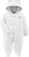 White infant bear snow suit by Simple Joys by Carters