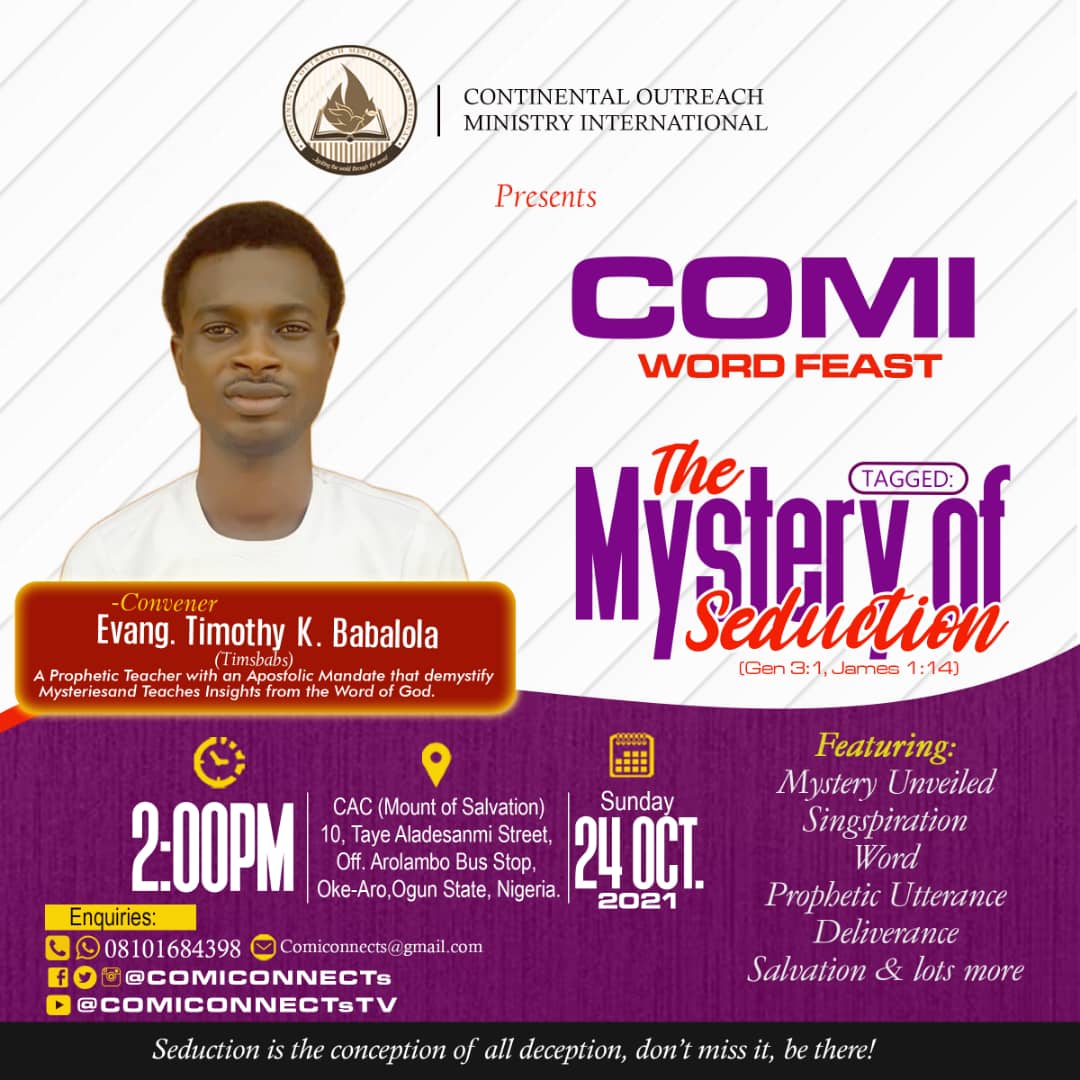 COMI Sets For 2021 Word Feast | The Mystery Of Seduction