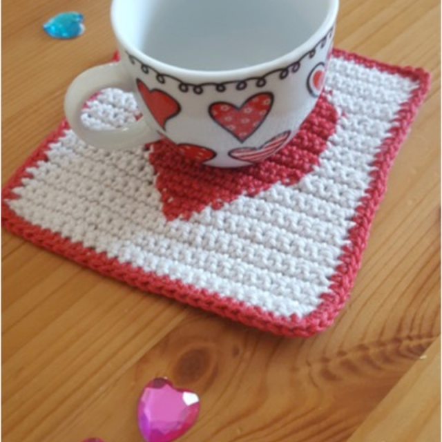 Heart Crochet Coasters Pattern