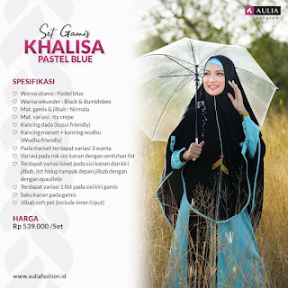 Koleksi Gamis Set Syari Aulia Khalisa Pastel Blue