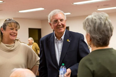 Roanoke County Circuit Court Clerk Steve McGraw celebrates his retirement with family, friends and coworkers at a reception at Roanoke County Circuit Courthouse Friday, Jan. 27, 2023, in Salem.  Scott P. Yates