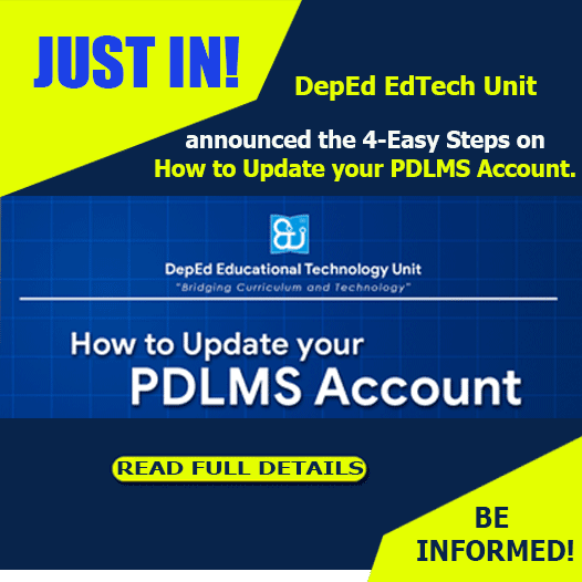 EdTech Unit announced | Four (4) Easy Steps on How to Update Profile in PDLMS - Professional Development Learning Management System 