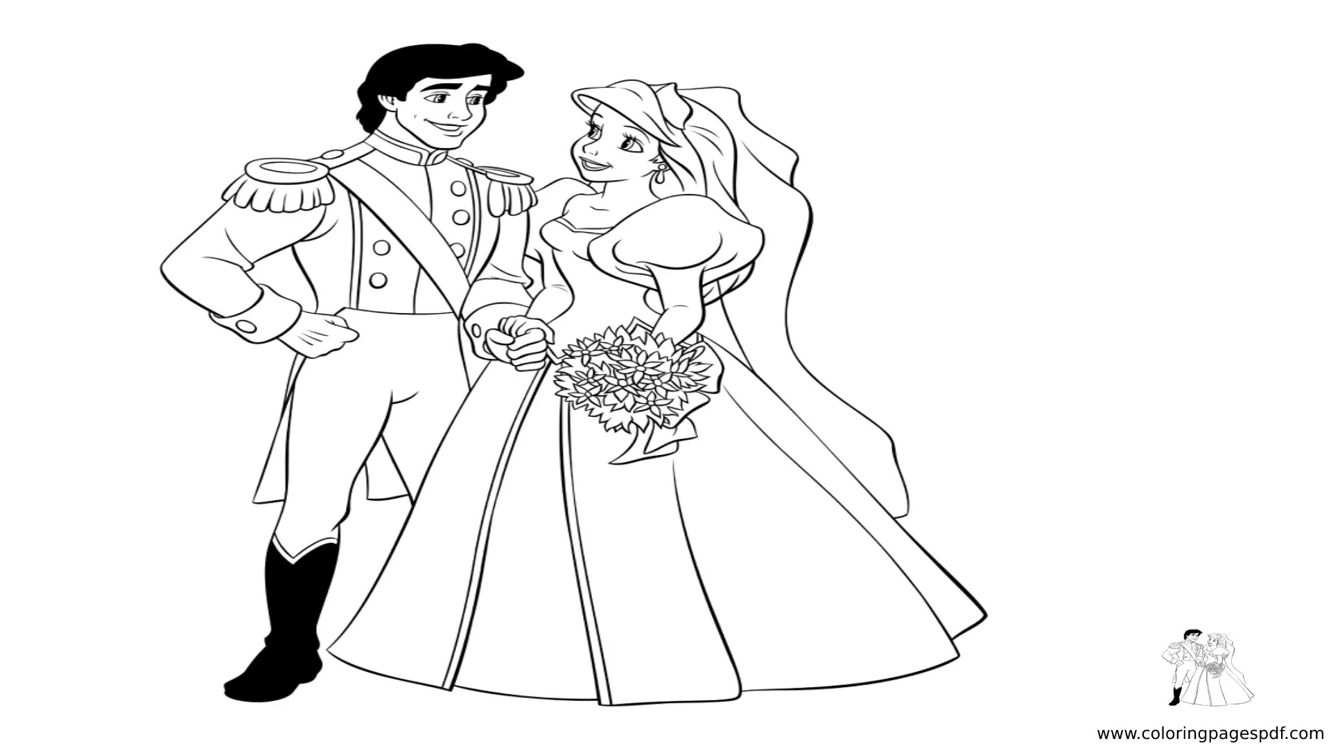 Coloring Pages Of Ariel And Prince Eric