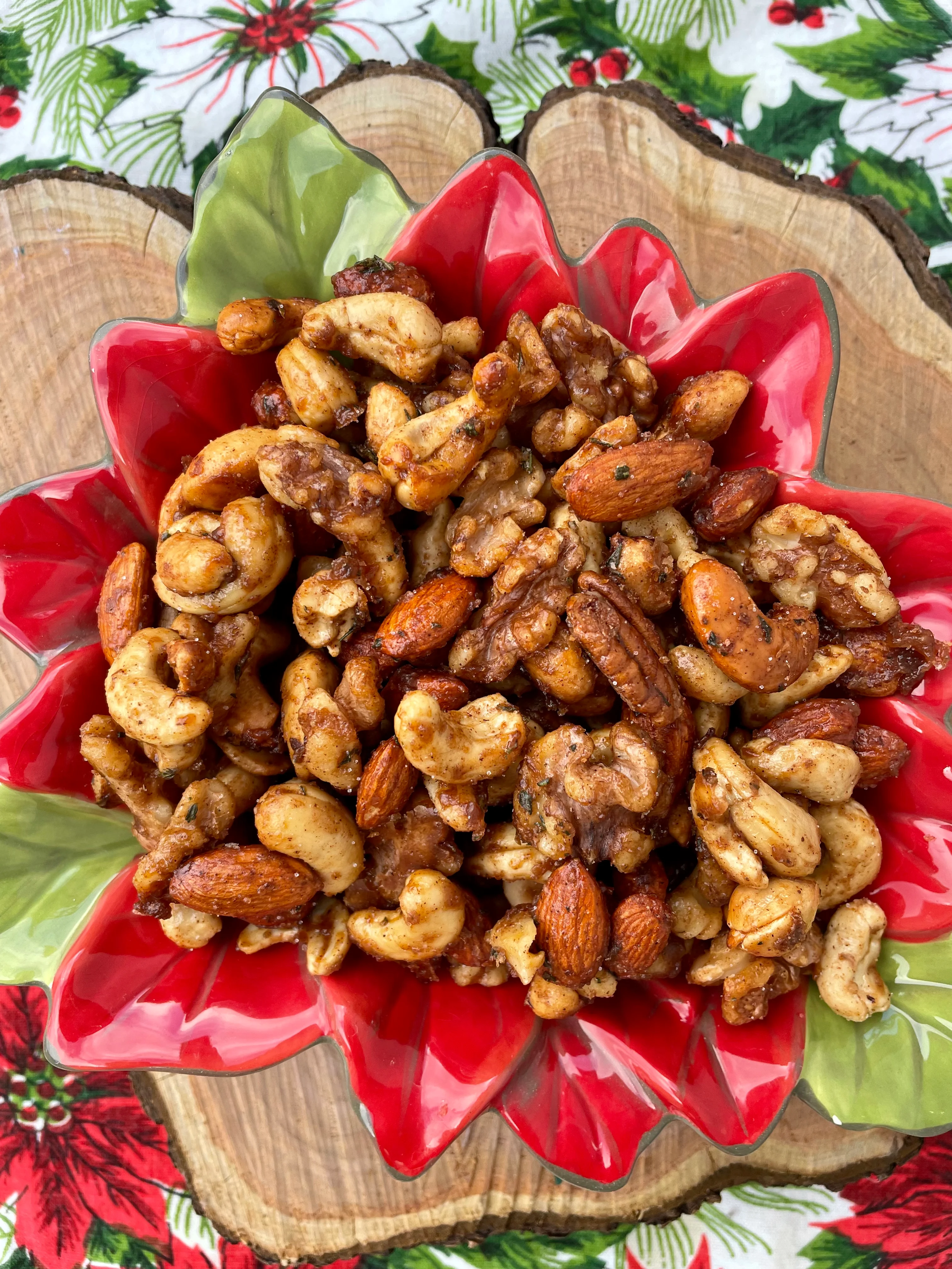 Sweet and Spiced Glazed Mixed Nuts