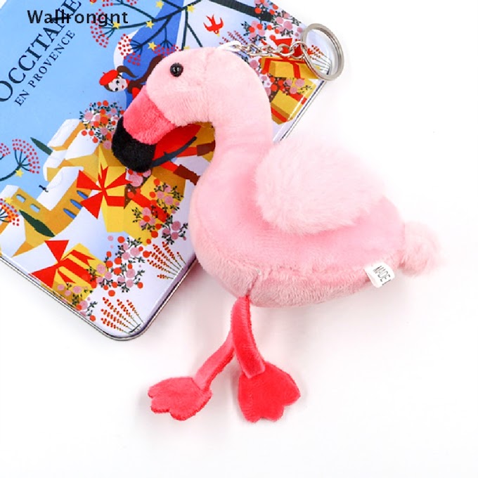 [ wallrongnt.vn ] Wgnt> Lovely Flamingo Plush Toy Keychain Ring Pendant Soft Toy Key Ring Backpack Decor well