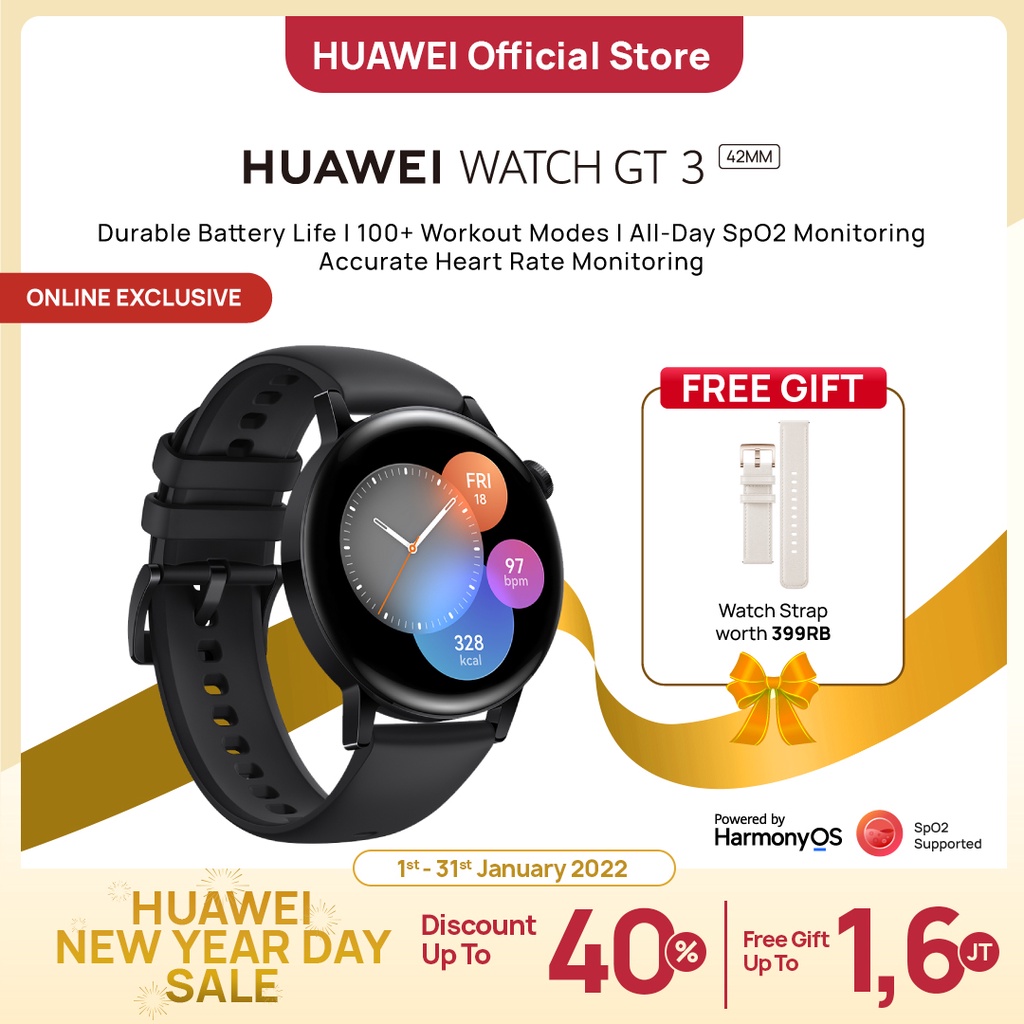 HUAWEI Watch GT3 42mm | All-Day SpO2 Monitoring | 100+ Workout Modes | Durable Battery Life