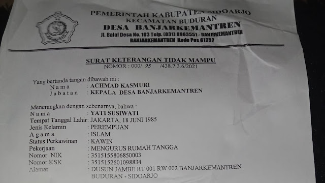 Anak Keluarga Miskin di Sidoarjo Terancam Putus Sekolah