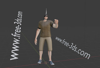 Man Muscular rigged animated free 3d models fbx blend