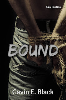 Gay Erotica bookcover for Bound showing man with his hands tied behind his back