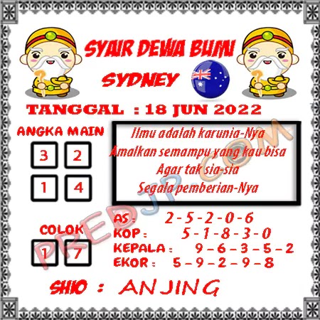 Prediksi Dewa Bumi Sdy Minggu 18-Juni-2023