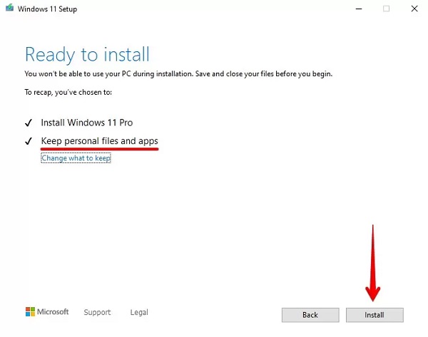 قم بالتحديث إلى Windows 11 دون مسح البيانات باستخدام ISO