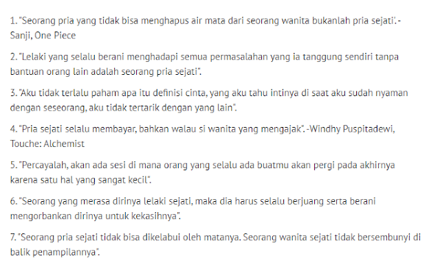 Kata-kata Lelaki Untuk Wanita