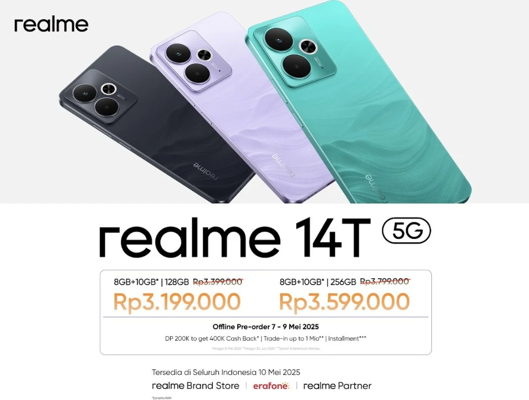 Realme 14T 5G Resmi Hadir di Indonesia, Ini Keunggulannya