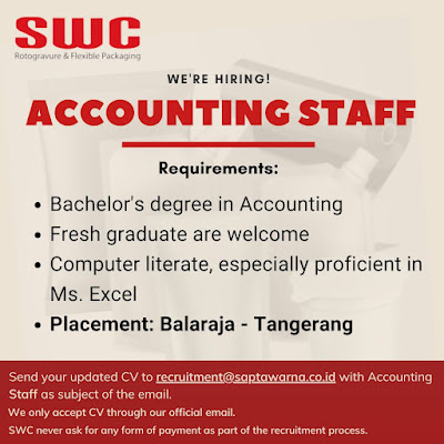 Lowongan Kerja - Job Vacancy : Sapta Warna Cemerlang