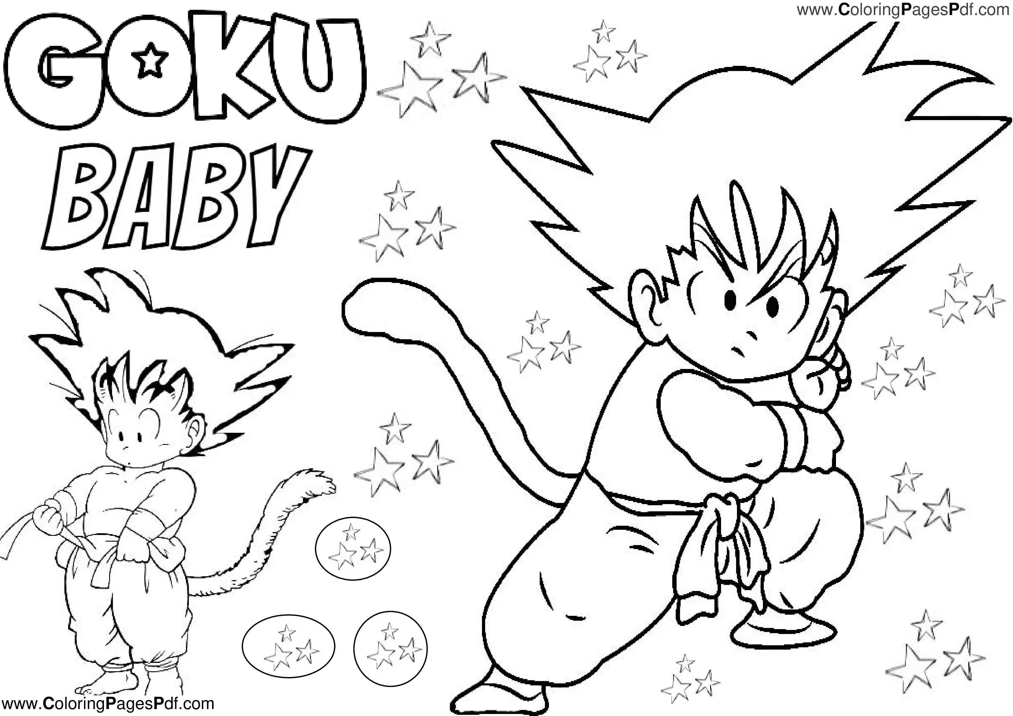 Baby goku coloring pages