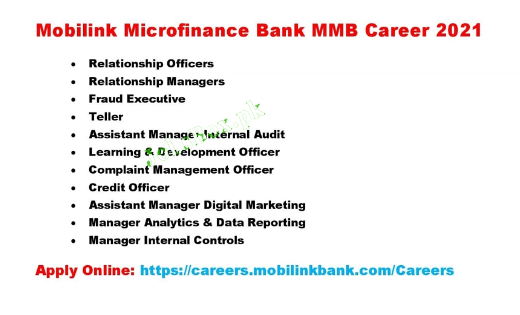 Mobilink Microfinance Bank Jobs 2021 Apply Online