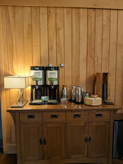 the Lied Lodge has the best hotel coffee--FREE for guests!