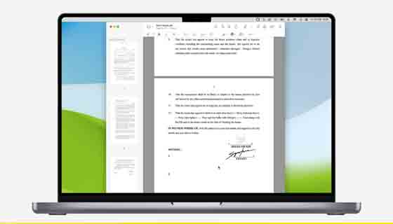 توقيع PDF على نظام Mac