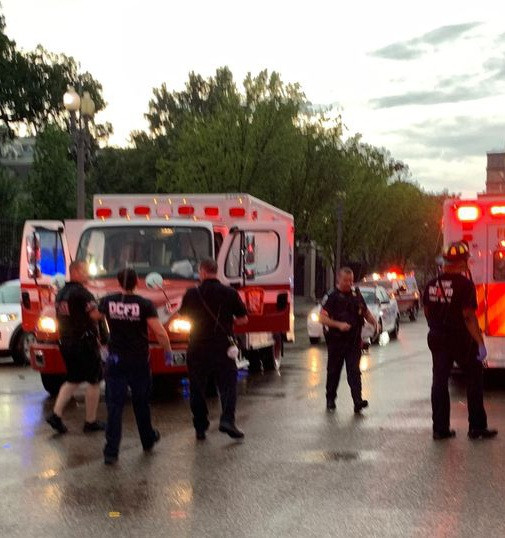 Four people in critical condition after being struck by lightning outside White House (CCTV Video)