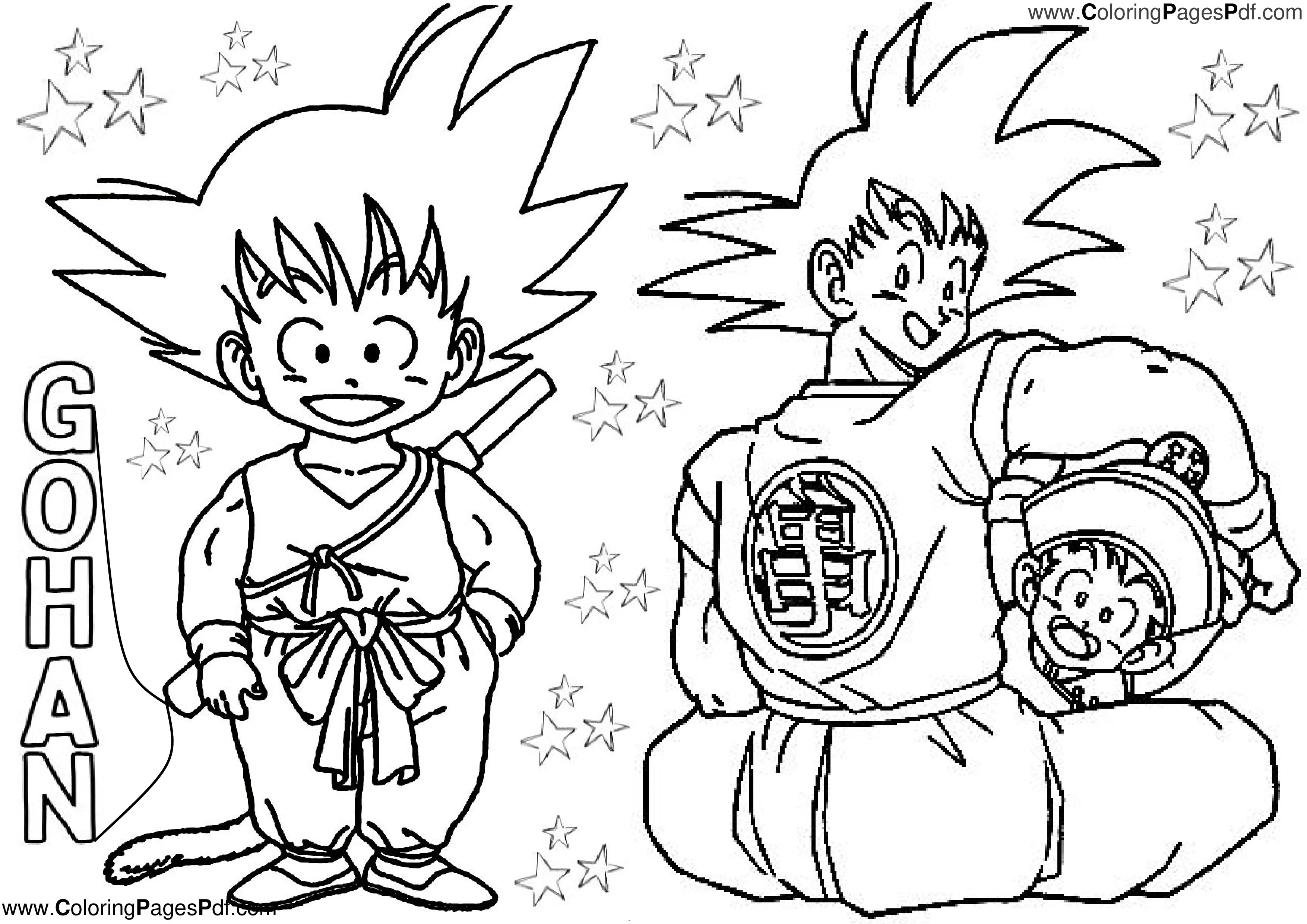 Dragon ball z coloring pages gohan