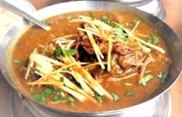 Nihari is a thick, nutritious curry, cooked with a bong (beef) and bone marrow.