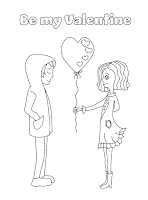 Be my Valentine coloring page