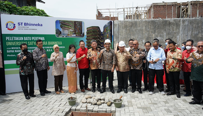 Di Kota Medan, Nadiem Makarim Hadiri Peletakan Batu Pertama Universitas ST Bhinneka