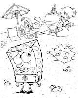 Spongebob beach coloring page