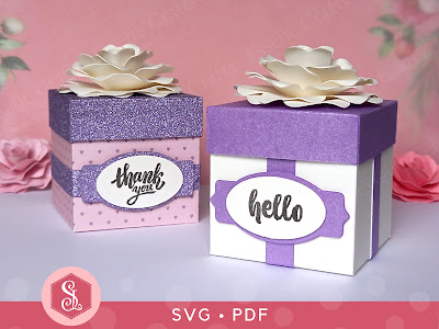 Flower Topped Favour Boxes by Esselle Crafts