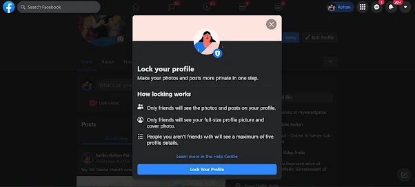 طريقة تفعيل ميزة قفل الملف الشخصي فيسبوك 2022