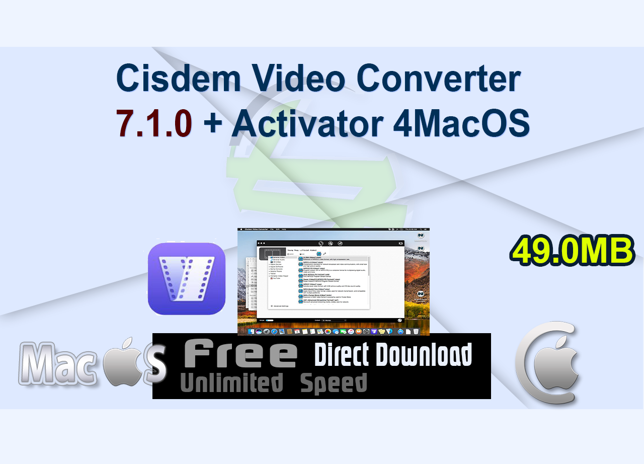 Cisdem Video Converter 7.1.0 + Activator 4MacOS