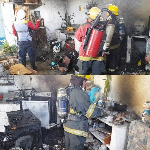 Cuerpo de bomberos controló incendio de una vivienda en Ejido