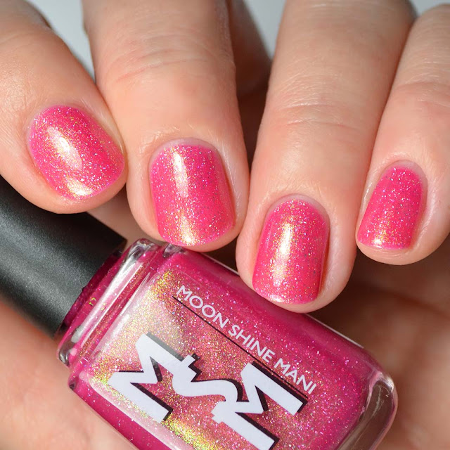 pink nail polish with color shifting shimmer swatch