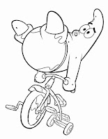 Patrick Star on bike coloring page