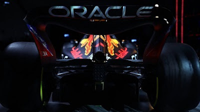 Red Bull, F1 team, unveils, 2022 F1 New, car, updated livery, RB18 show car.
