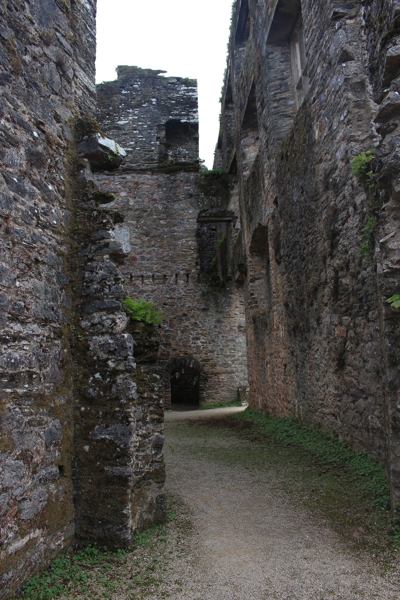 inside the stone ruins of berry pomeroy castle