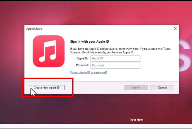 إنشاء ابل اي دي جديد في Apple Music