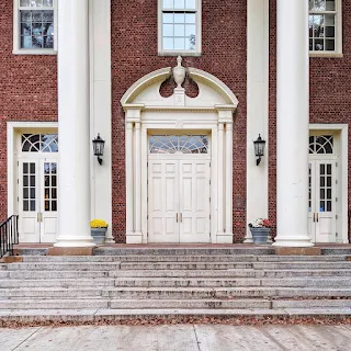 Door to the dining hall at Vassar College in Poughkeepsie NY