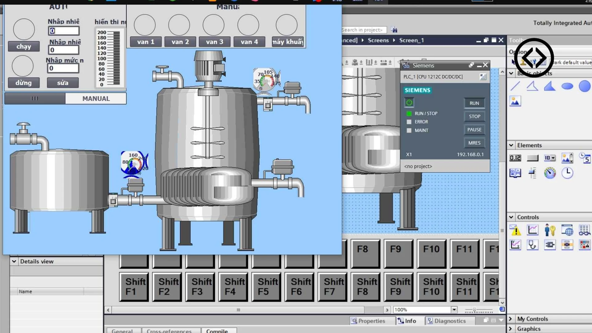 Mô phỏng Điều khiển quá trình Bình gia nhiệt trên HMI - TIA Porto