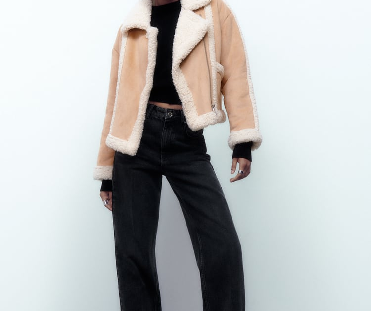MARIA'S STYLE PLANET: DOUBLE-FACED JACKET WITH CONTRAST FAUX SHEARLING