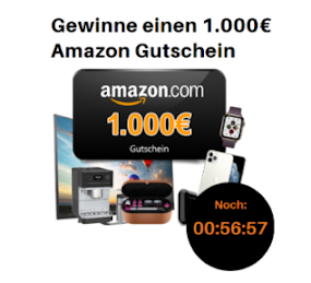 Holen Sie sich 1000 €, um bei Amazon auszugeben!