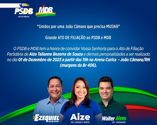 João Câmara: pré-candidata a prefeita Aize decide, vai comandar o PSDB rumo à prefeitura