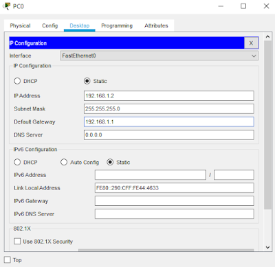 Setting IP pada PC0