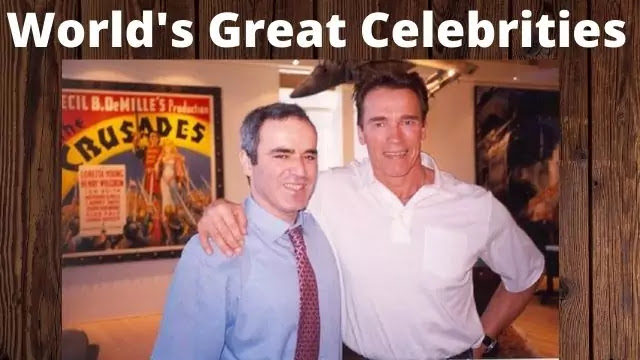 Kasparov with Arnold Schwarzenegger