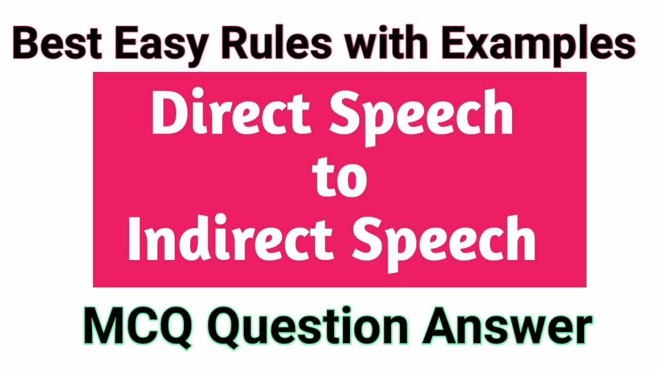 How to Change Direct Speech to Indirect Speech Rules and MCQ Question Answer by Online Learn Camp