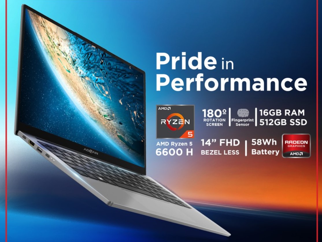 Harga dan Spesifikasi Advan Workplus, Laptop Bertenaga AMD Ryzen 5 6600H Termurah